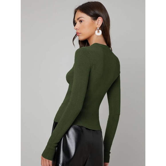 Solid Slim Sweater fitted minimalist grey beige - Picture 6 of 12